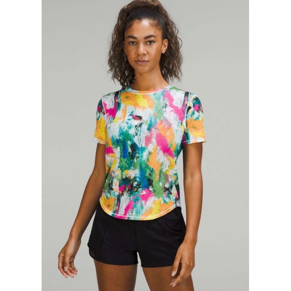 Lululemon High-Neck Running and Training T-Shirt No Limits Multi-Color 8